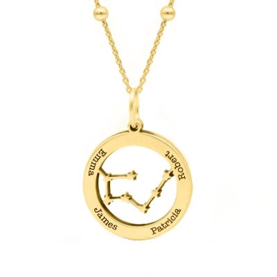 Mother's Circle Zodiac Necklace [18K Gold Vermeil]