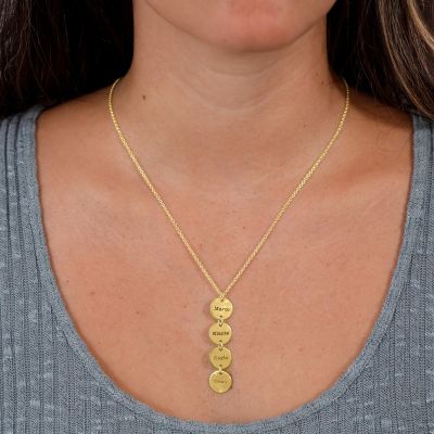 Collier Cercle de Famille avec Prénoms [Plaqué Or 18ct]