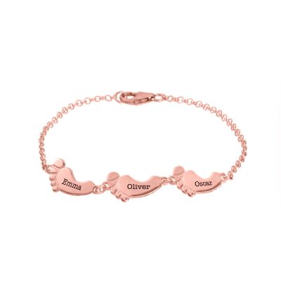Familien Pfad Armband mit Gravur [750er rosévergoldet] 