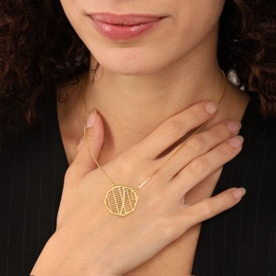 Collier Carte Lieu Précieux [Plaqué Or 18ct]