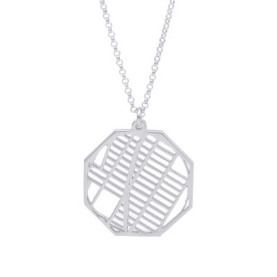 Family Paths Map Necklace [14 Karat White Gold]