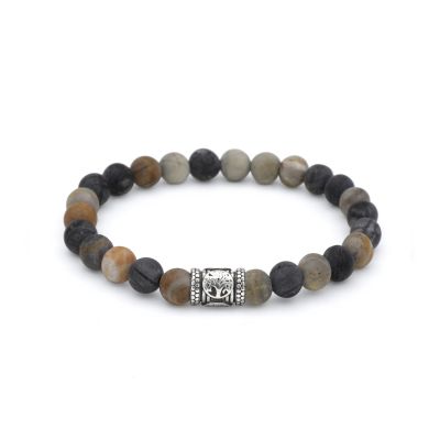 Family Tree Men Bracelet with Picasso Jasper Stones