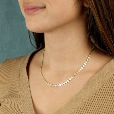 Chaine Minimaliste avec Sphères Délicates [Plaqué Or 18ct]