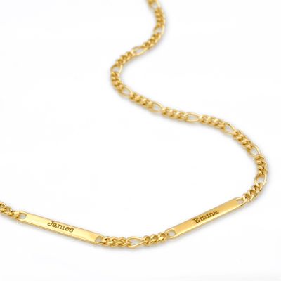 Figaro Chain Name Necklace [18K Gold Vermeil]