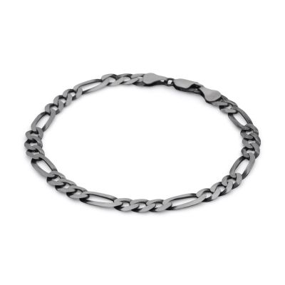 Figaro Style Curb Chain Men Bracelet [Sterling Silver] 