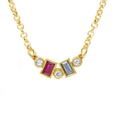 Flow of Love Birthstone Necklace [Gold Plated]