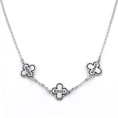Collier Trèfle à Quatre Feuilles Personnalisé [Argent 925]