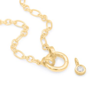 Eternity Circle Link Chain Necklace [18K Gold Vermeil] - with Moissanite