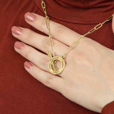 Familien Ankerkette mit Gravur [750er Gold Vermeil]