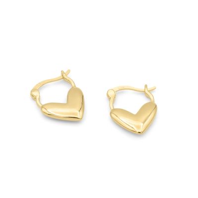 Heart Hoop Earrings [18K Gold Plated]