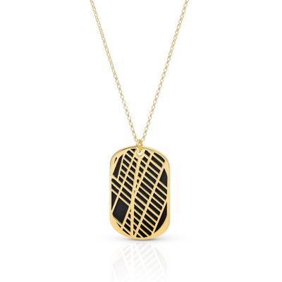 Damenkette mit Kartenanhänger [750er Gold Vermeil]