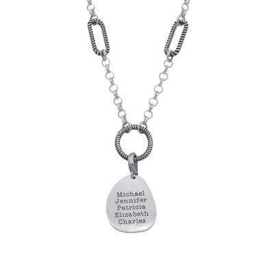 Grace Necklace With Large Name Charm [Sterling Silver]