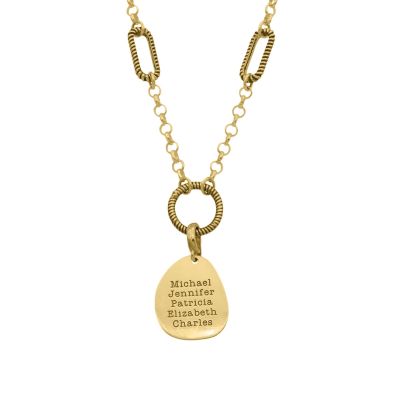 Grace Necklace With Large Name Charm [18K Gold Plated]