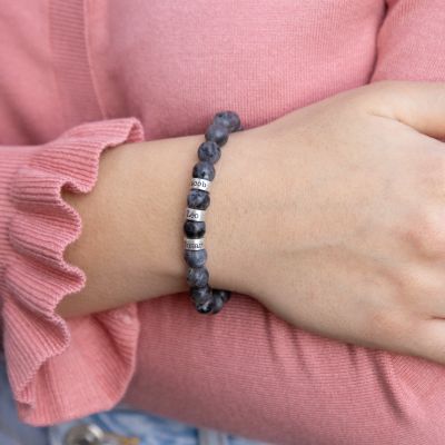 Labradoriet Vrouwen Naam Armband [Sterling Zilver]