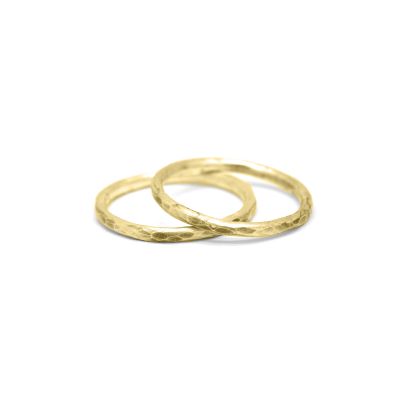 Saturn Ring Set Hammered [18K Gold Vermeil]