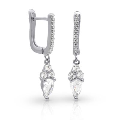 Harp Serenade Crystal Earrings [Sterling Silver]