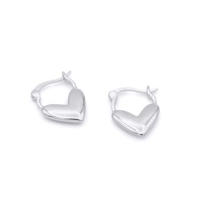 Heart Hoop Earrings [Sterling Silver]