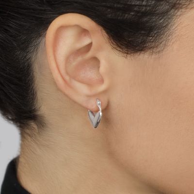 Heart Hoop Earrings [Sterling Silver]