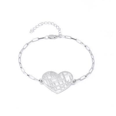 Heart Map Bracelet [Sterling Silver]