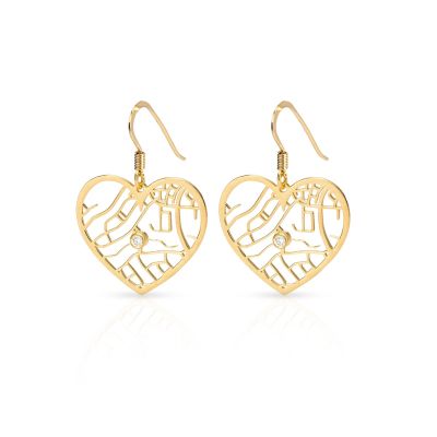 Herzensbindungen Karten Ohrringe [750er Gold Vermeil]