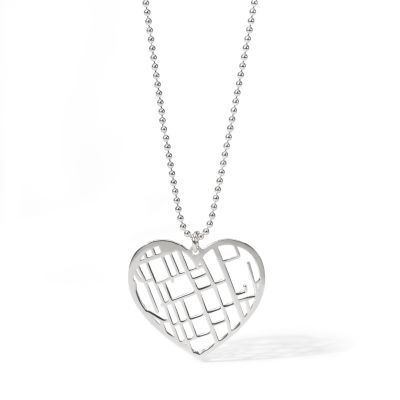 Heart Map Necklace [Sterling Silver]