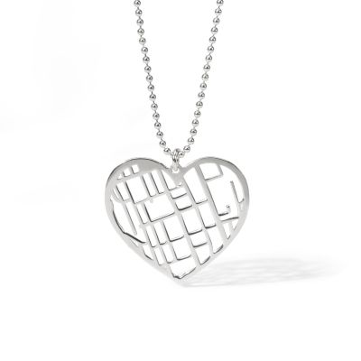 Heart Map Necklace [Sterling Silver]