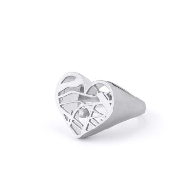 Heart Map Signet Ring [Sterling Silver]