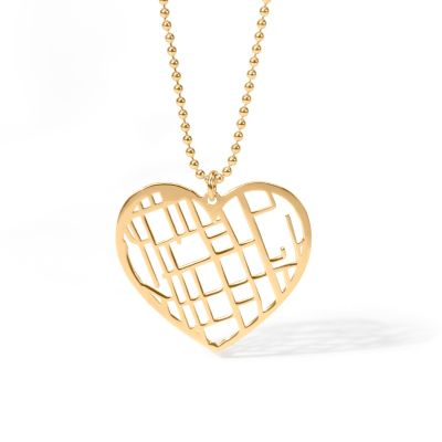 Heart Map Necklace [18K Gold Plated]