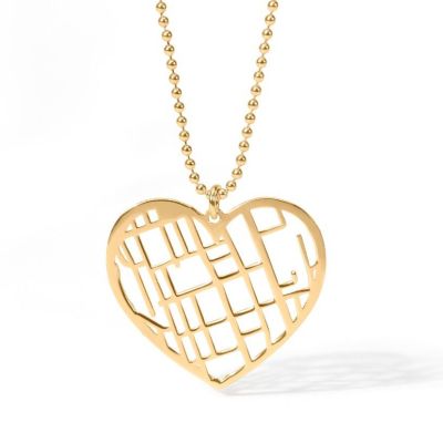 Heart Map Necklace [18K Gold Vermeil]
