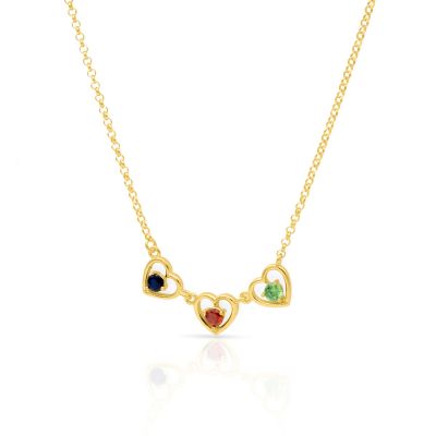 Infinite Hearts Birthstone Necklace [18K Gold Plated]