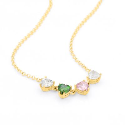 Talisa Hearts Birthstone Necklace [18K Gold Plated]
