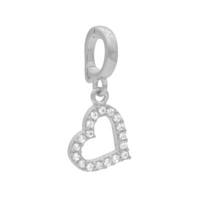 Heart Charm with Crystals [Sterling Silver]