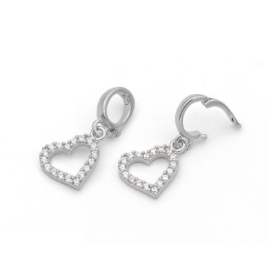 Heart Charm with Crystals [Sterling Silver]