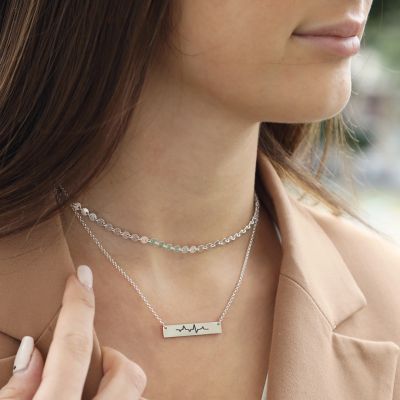 Heartbeat Necklace Pair [Sterling Silver]