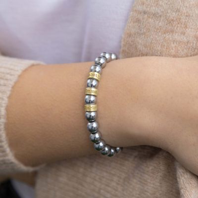 Hematiet Vrouwen Naam Armband [Goud Verguld]