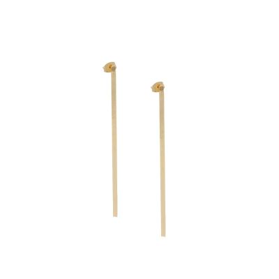Herringbone Drop Earrings [18K Gold Plated]