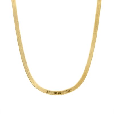 Collar Talisa Herringbone con Nombre [Bañado en Oro de 18K]