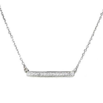 Glimmering Bar Necklace [Sterling Silver]