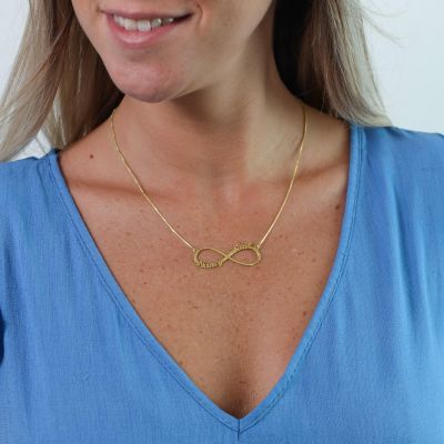 Dazzling Infinity Name Necklace [Gold Plated]
