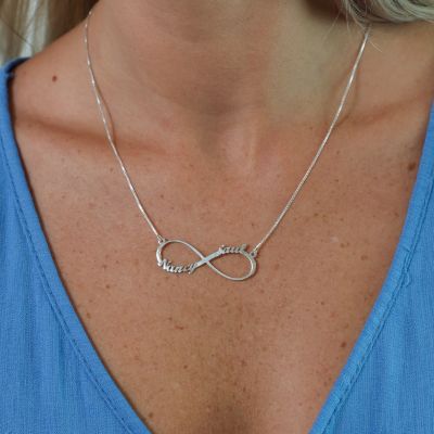 Dazzling Infinity Name Necklace [Sterling Silver]