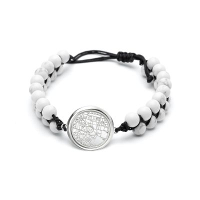Bracelet Carte Howlite [Argent 925]