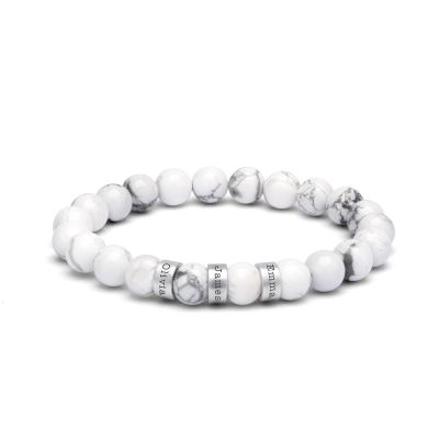 Armband aus Howlith mit Gravur für Damen [Sterlingsilber]