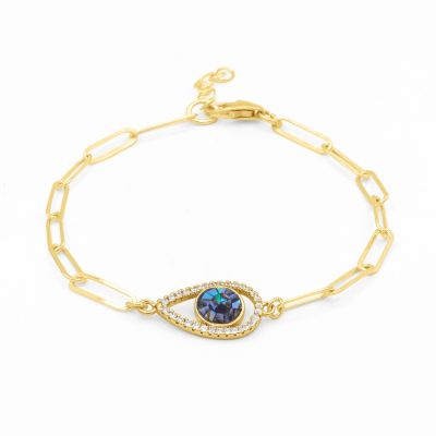 Hypnos Evil-Eye Armband im Paperclip-Stil [750er Gold Vermeil]