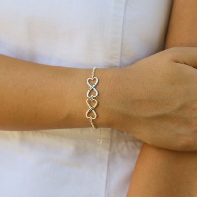 Bracelet à Charms Amour Infini avec Prénoms [Argent 925]