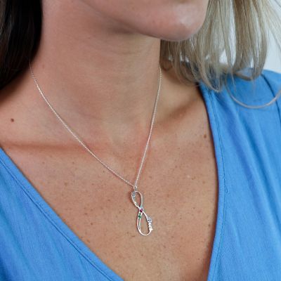 Infinite Love Name and Birthstone Necklace [Sterling Silver]