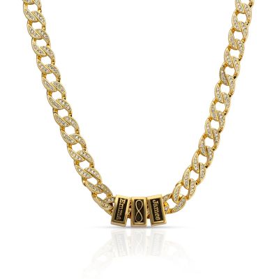 Iced Cuban Link Chain With Infinity Charm - 18K Gold Plated