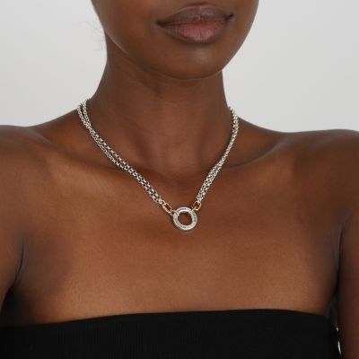 Unendlichkeitskreis Kette mit Gravur [Sterlingsilber / 750er vergoldet]
