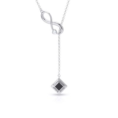Lariat Infinity Necklace with Nano Bible [Sterling Silver]