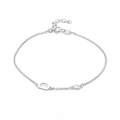 Helena Diamond Initials Bracelet [Sterling Silver]