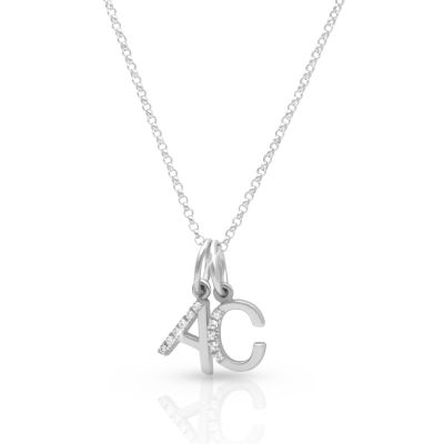 Talisa Initials Necklace with Diamonds [Sterling Silver]